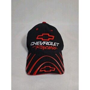 Chevrolet Racing NASCAR Strapback Hat Black Red Embroidered Cotton Twill Trucker